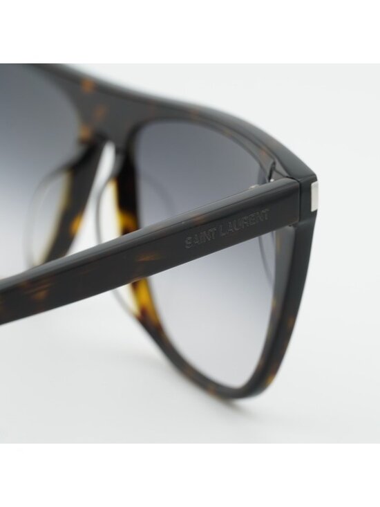 Saint Laurent SL1F 003 Sunglasses Dark Havana Square Frame, Grey Gradient Lenses main image 7